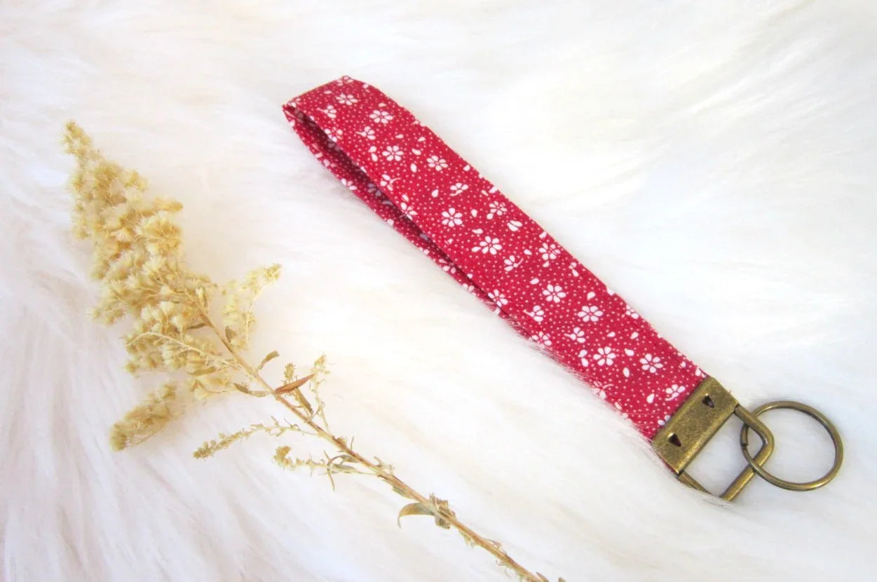 Punainen kukka Wristlet avaimenperä - Hilla Lifestyle