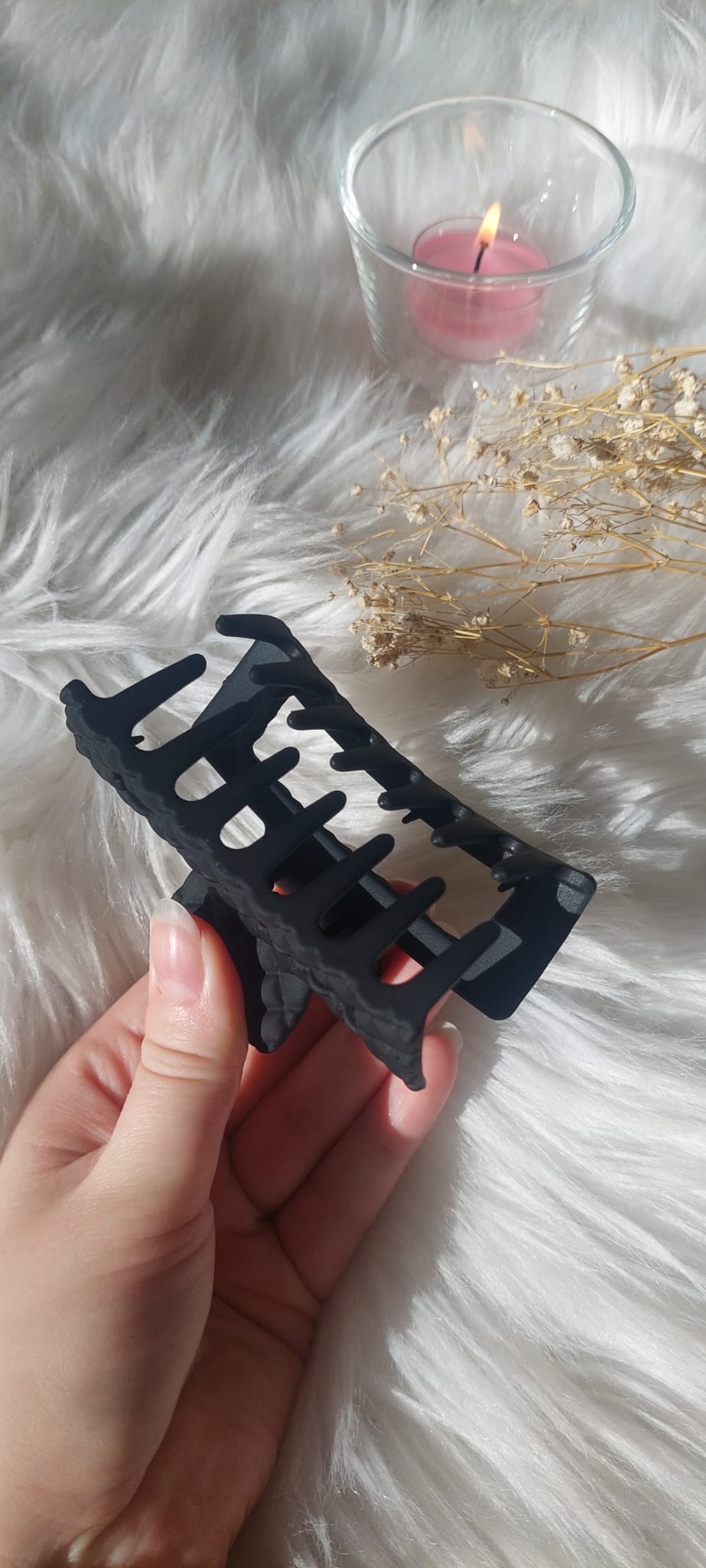 Hiusklipsi Kuvioitu Musta 8cm