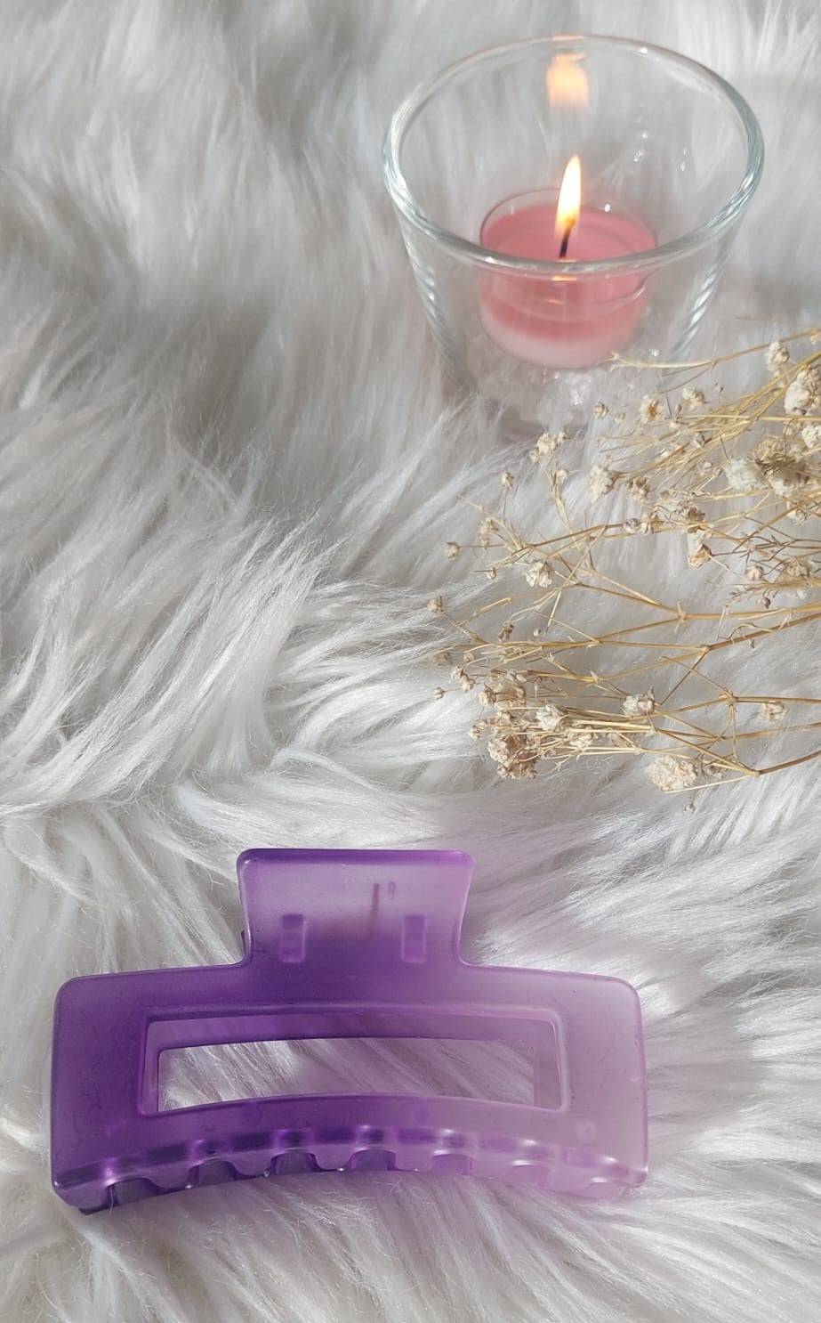 Hiusklipsi lila-violetti matta 8cm 2-laatu