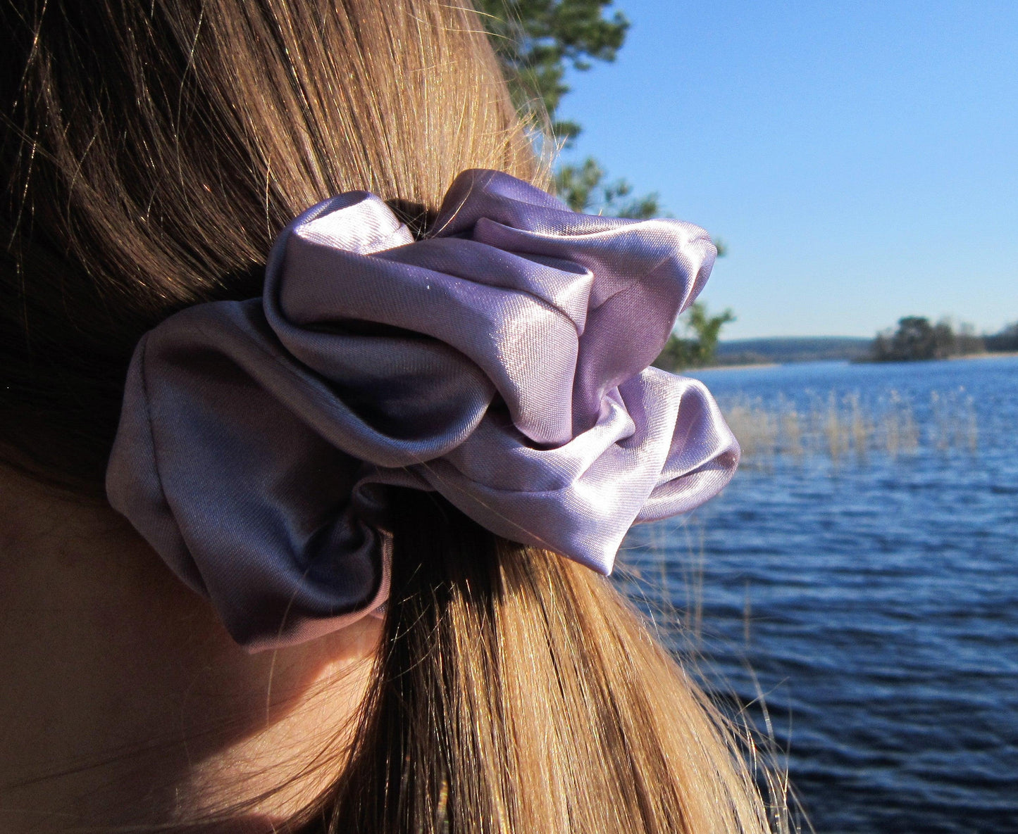 Satiini, XXL - Hilla Lifestyle - XXL Laventeli satiini scrunchie