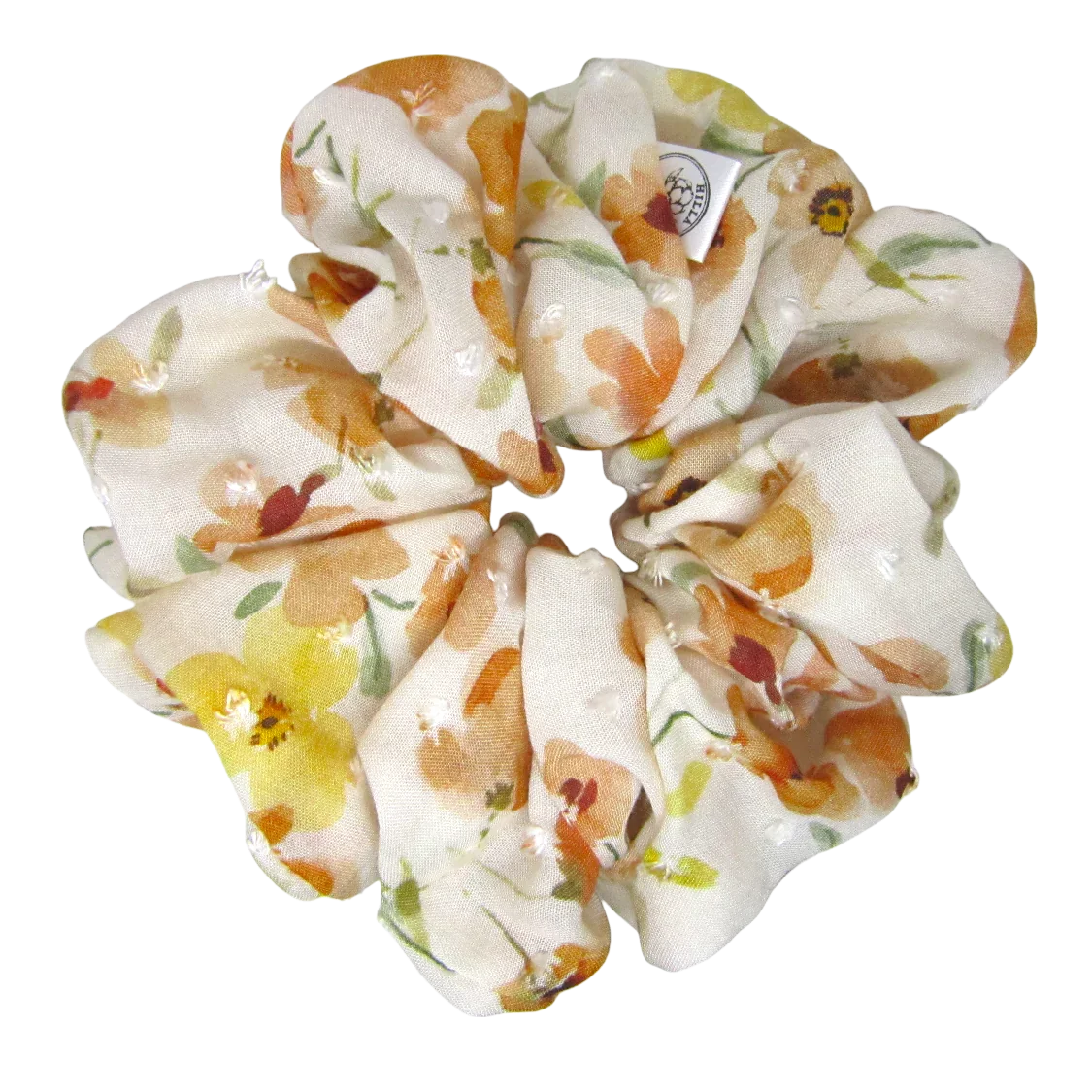 XXL Keltainen kukka viskoosi scrunchie