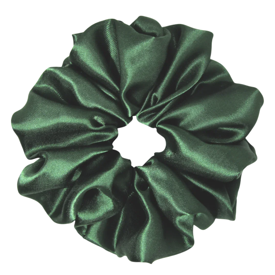 XXL Tummanvihreä satiini scrunchie