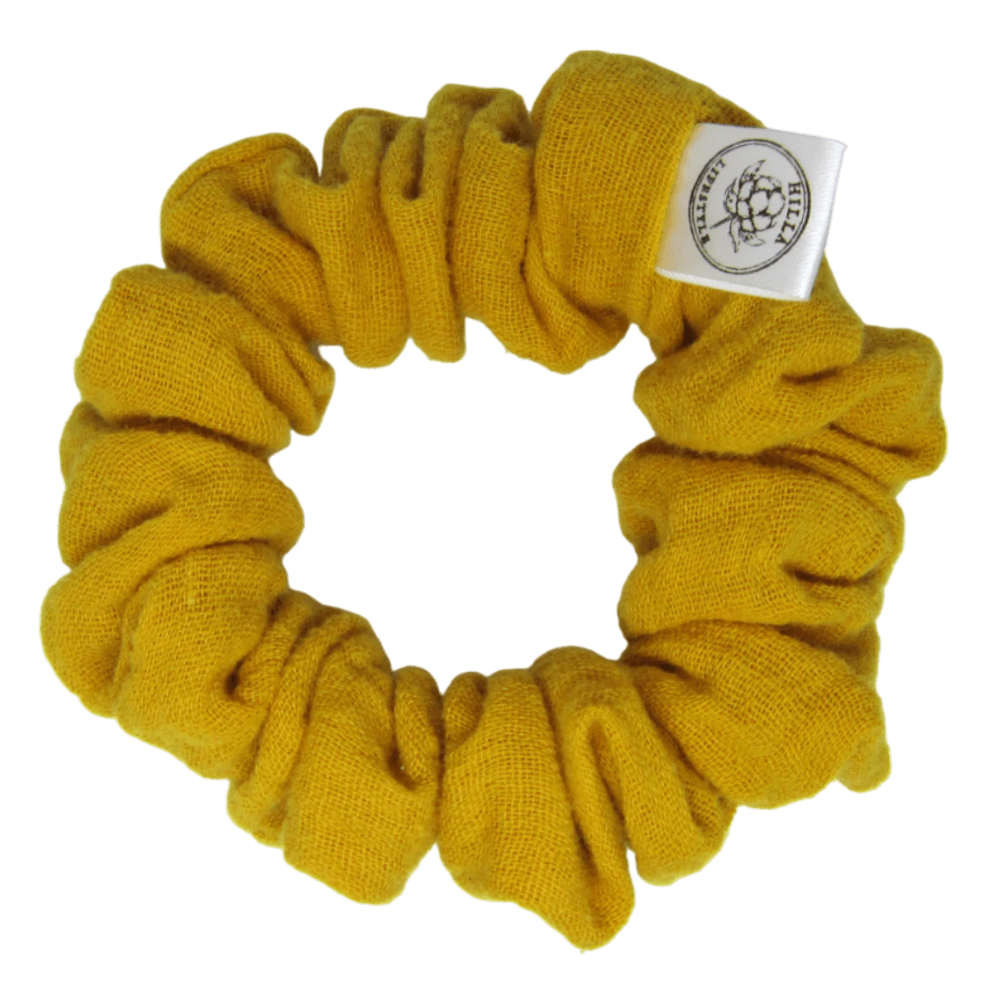 Mini, Musliini - Hilla Lifestyle - Mini Keltainen harso scrunchie