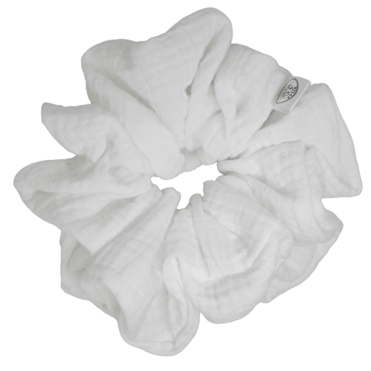 Musliini, XXL - Hilla Lifestyle - XXL Valkoinen harso scrunchie