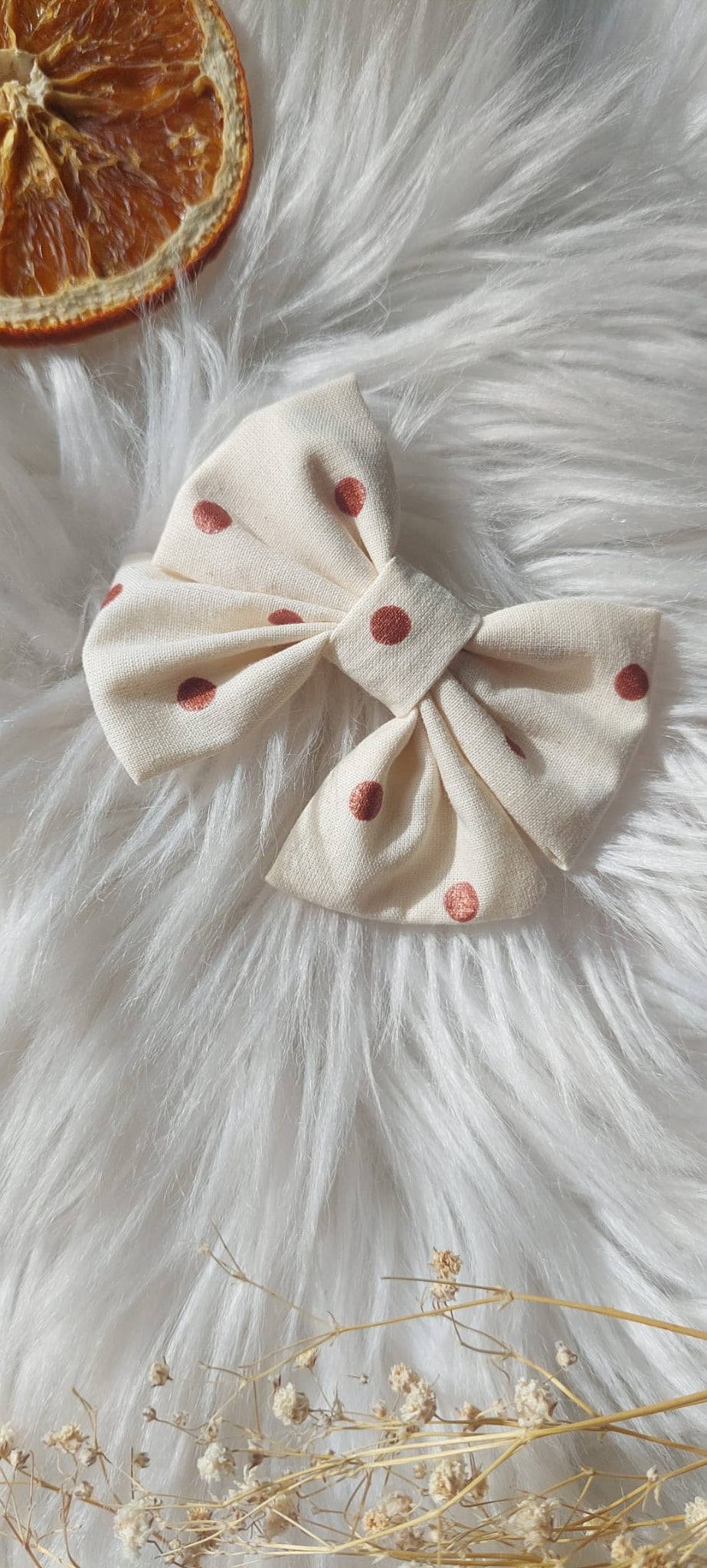 Rusetti pilkullinen puuvillakangas