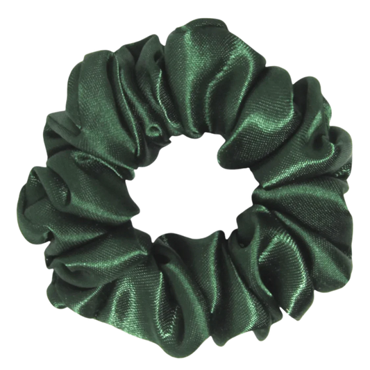 Mini Tummanvihreä satiini scrunchie - Hilla Lifestyle