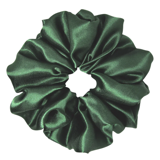 XXL Tummanvihreä satiini scrunchie - Hilla Lifestyle